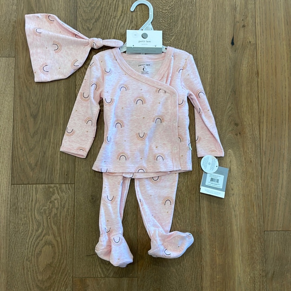 NWT Petit Lem Glitter Rainbow Layette 9 months